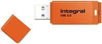 Integral | USB Stick | 64 GB | USB 3.0 | Lezen 120 MB/s | Schrijven 15 MB/s | Neon | Oranje