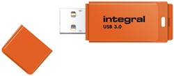 Integral | USB Stick | 128 GB | USB 3.0 | Lezen 120 MB/s | Schrijven 20 MB/s | Neon | Oranje