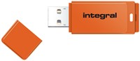 Integral | USB Stick | 64 GB | USB 2.0 | Lezen 12 MB/s | Schrijven 3 MB/s | Neon | Oranje
