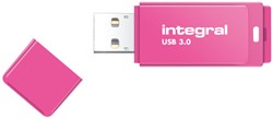 Integral | USB Stick | 16 GB | USB 3.0 | Lezen 110 MB/s | Schrijven 10 MB/s | Neon | Roze