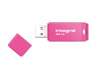 Integral | USB Stick | 64 GB | USB 3.0 | Lezen 120 MB/s | Schrijven 15 MB/s | Neon | Roze