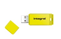 Integral | USB Stick | 64 GB | USB 2.0 | Lezen 12 MB/s | Schrijven 3 MB/s | Neon | Geel