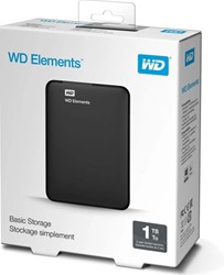 WD | Harddisk | Extern | 1 TB | USB 3.0 | 2.5 inch | Portable | Elements | Zwart