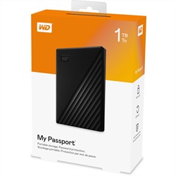 WD | Harddisk | Extern | 1 TB | USB 3.0 | 2.5 inch | Portable | My Passport | Zwart